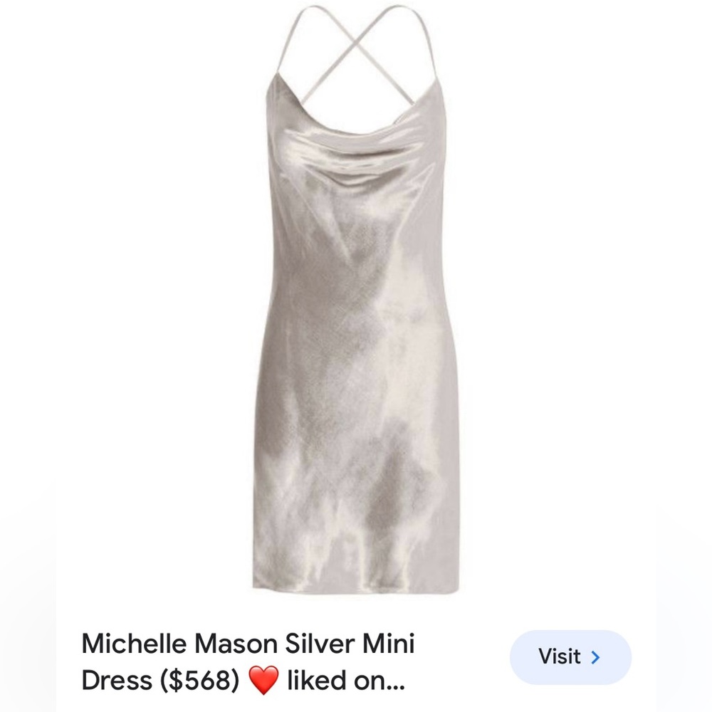Michelle Mason mini silver dress